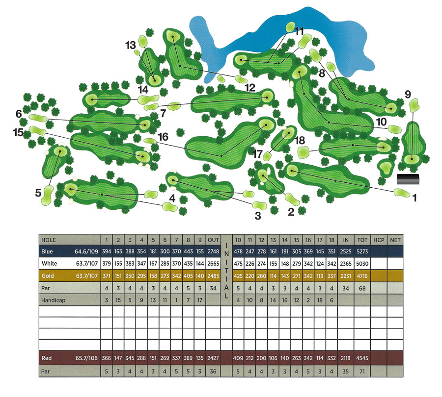 St. Joe Valley Golf Club map and scorecard